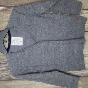 Zara Boys Cardigan Sweater Sz 8 yrs Gray Lightweight Button Down